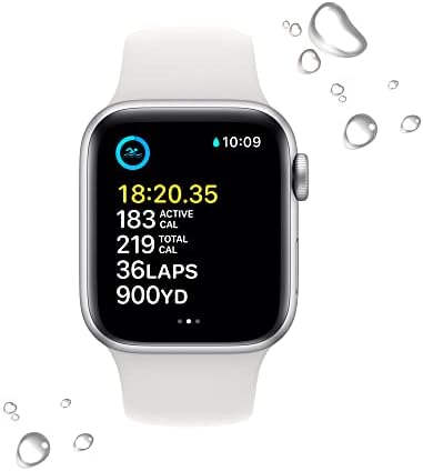 Apple Watch SE (2nd Gen) (GPS, 40mm) - Silver Aluminum Case with White Sport Band, S/M (Renewed)