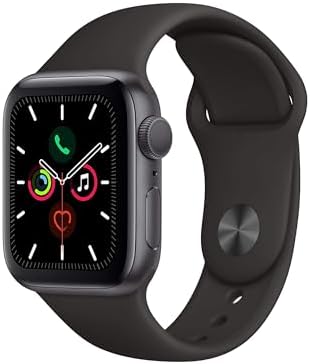 Apple Watch Series 5 (GPS, 44MM) - Space Gray Aluminum Case with Black Sport Ban...