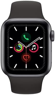 Apple Watch Series 5 (GPS, 44MM) - Space Gray Aluminum Case with Black Sport Band (Renewed)