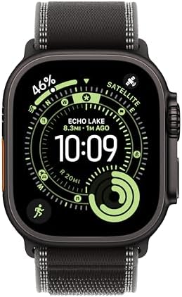 Apple Watch Band - Trail Loop - 49mm - Black/Charcoal - M/L - Black Titanium Finish
