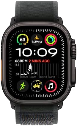 Apple Watch Ultra 2 [GPS + Cellular 49mm] - Black Titanium Case with Black Trail Loop, M/L (Renewed)