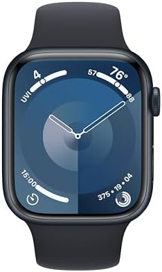 Apple Watch Series 9 (GPS + LTE) 45MM Midnight Aluminum Case Black Sport Band (Renewed)