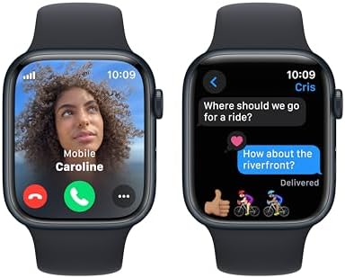 Apple Watch Series 9 (GPS + LTE) 45MM Midnight Aluminum Case Black Sport Band (Renewed)