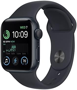 Apple Watch SE (2nd Gen) (GPS, 40mm) - Midnight Aluminum Case with Midnight Sport Band, M/L (Renewed)