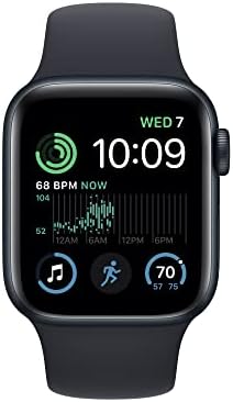 Apple Watch SE (2nd Gen) (GPS, 40mm) - Midnight Aluminum Case with Midnight Sport Band, S/M (Renewed)