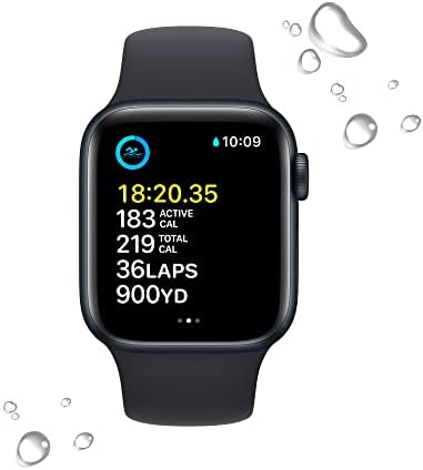 Apple Watch SE (2nd Gen) (GPS, 40mm) - Midnight Aluminum Case with Midnight Sport Band, S/M (Renewed)