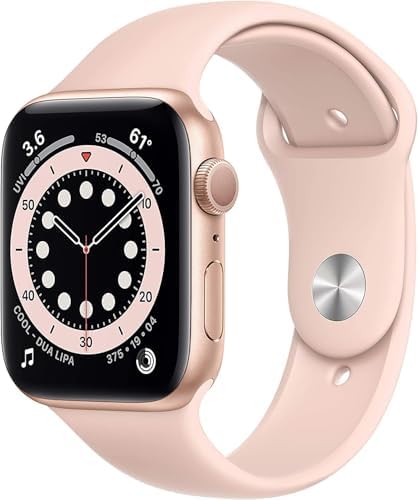 Apple Watch Series 6 (GPS, 44mm) - Gold Aluminum Case with Pink Sand Sport Band ...