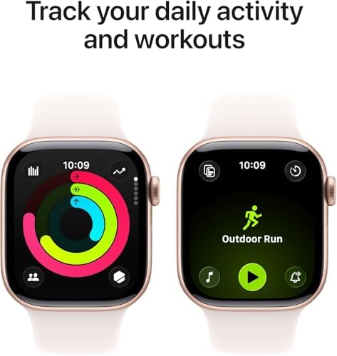Apple Watch Series 6 (GPS, 44mm) - Gold Aluminum Case with Pink Sand Sport Band (Renewed)