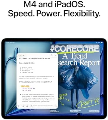 Apple iPad Air 13-inch (M4): Liquid Retina Display, 256GB, 12MP Front/Back Camera, Wi-Fi 7 with Apple N1, Touch ID, All-Day Battery Life — Blue