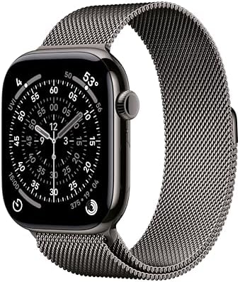 Apple Watch Series 11 [GPS + Cellular 46mm] Smartwatch with Slate Titanium Case with Slate Milanese Loop - M/L. Sleep Score, Fitness Tracker, Health Monitoring, Always-On Display, Water Resistant