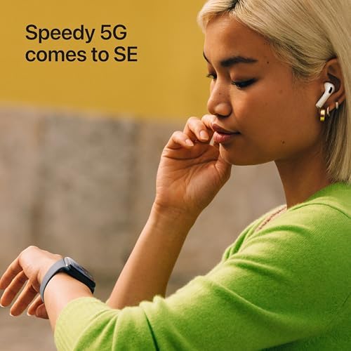 Apple Watch SE 3 [GPS + Cellular 44mm] Smartwatch with Starlight Aluminum Case with Starlight Sport Band - M/L. Fitness and Sleep Trackers, Heart Rate Monitor, Always-On Display, Water Resistant