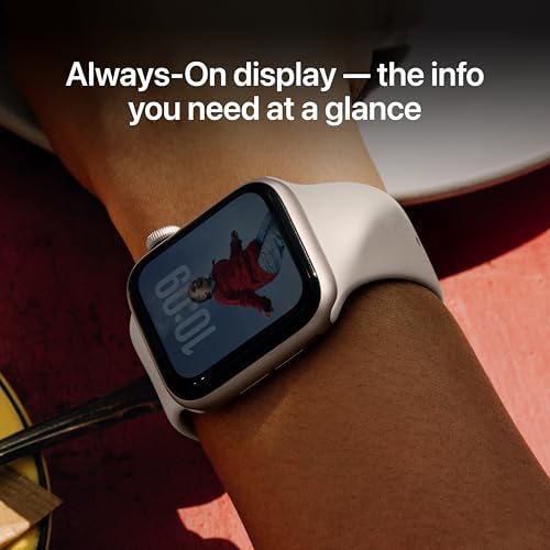 Apple Watch SE 3 [GPS + Cellular 44mm] Smartwatch with Starlight Aluminum Case with Starlight Sport Band - M/L. Fitness and Sleep Trackers, Heart Rate Monitor, Always-On Display, Water Resistant