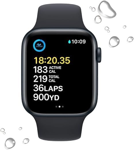 Apple Watch SE (2nd Gen) (GPS + Cellular, 44mm) - Midnight Aluminum Case with Midnight Sport Band, M/L (Renewed Premium)