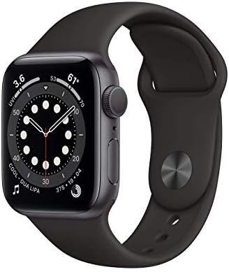 Apple Watch Series 6 (GPS, 40mm) - Space Gray Aluminum Case with Black Sport Ban...