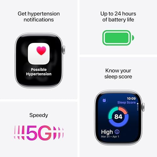 Apple Watch Series 11 [GPS + Cellular 42mm] Smartwatch with Jet Black Aluminum Case with Black Sport Band - S/M. Sleep Score, Fitness Tracker, Health Monitoring, Always-On Display, Water Resistant