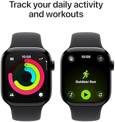 Apple Watch Series 11 [GPS + Cellular 42mm] Smartwatch with Jet Black Aluminum Case with Black Sport Band - S/M. Sleep Score, Fitness Tracker, Health Monitoring, Always-On Display, Water Resistant