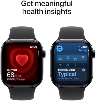 Apple Watch Series 11 [GPS + Cellular 42mm] Smartwatch with Jet Black Aluminum Case with Black Sport Band - S/M. Sleep Score, Fitness Tracker, Health Monitoring, Always-On Display, Water Resistant