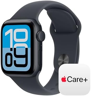 Apple Watch SE 3 [GPS 40mm] Smartwatch with Midnight Aluminium Case with Midnight Sport Band - S/M. Fitness and Sleep Trackers, Heart Rate Monitor with AppleCare+ (2 Years)