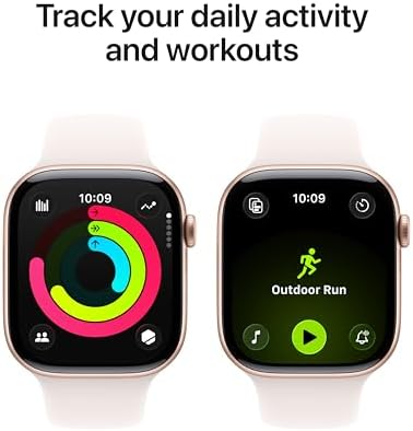 Apple Watch Series 11 [GPS 46mm] Smartwatch with Rose Gold Aluminum Case with Light Blush Sport Band - M/L. Sleep Score, Fitness Tracker, Health Monitoring, Always-On Display, Water Resistant