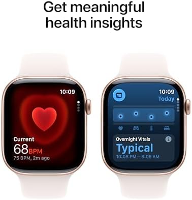 Apple Watch Series 11 [GPS 46mm] Smartwatch with Rose Gold Aluminum Case with Light Blush Sport Band - M/L. Sleep Score, Fitness Tracker, Health Monitoring, Always-On Display, Water Resistant