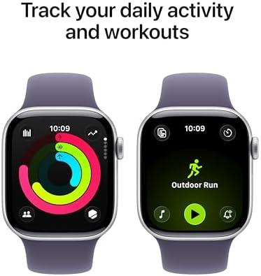 Apple Watch Series 11 [GPS 42mm] Smartwatch with Silver Aluminum Case with Purple Fog Sport Band - S/M. Sleep Score, Fitness Tracker, Health Monitoring, Always-On Display, Water Resistant