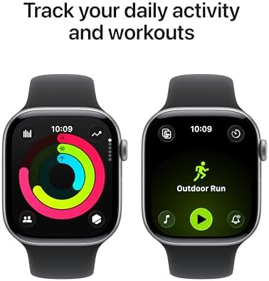 Apple Watch Series 11 [GPS 46mm] Smartwatch with Space Gray Aluminum Case with Black Sport Band - M/L. Sleep Score, Fitness Tracker, Health Monitoring, Always-On Display, Water Resistant