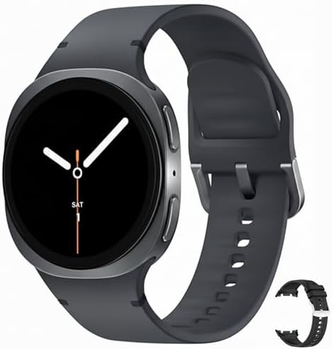 Samsung Galaxy Watch 8 (2025) Bluetooth Smartwatch, Intl Version – Fitness & Sleep Tracking,Heart Rate, Android Compatible (Not for iOS) – with Extra Hybrid Band (Graphite, 44mm) (Renewed)