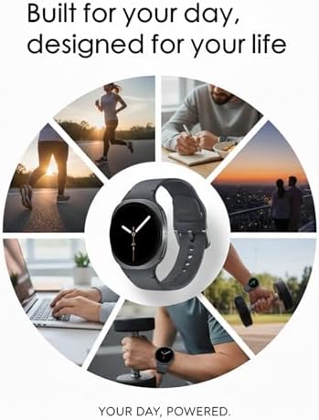 Samsung Galaxy Watch 8 (2025) Bluetooth Smartwatch, Intl Version – Fitness & Sleep Tracking,Heart Rate, Android Compatible (Not for iOS) – with Extra Hybrid Band (Graphite, 44mm) (Renewed)