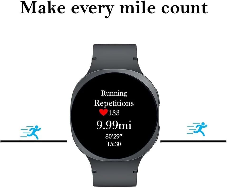 Samsung Galaxy Watch 8 (2025) Bluetooth Smartwatch, Intl Version – Fitness & Sleep Tracking,Heart Rate, Android Compatible (Not for iOS) – with Extra Hybrid Band (Graphite, 44mm) (Renewed)