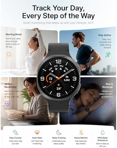 Samsung Galaxy Watch 8 (2025) 40mm Buletooth Smartwatch, US Version – Fitness & Sleep Tracking, Energy Score, Heart Rate Monitor, Android Compatible (Not for iOS) – Graphite with Extra Sport Band