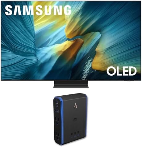 Samsung 83-Inch Class OLED S95F 4K Glare Free Smart TV NQ4 AI Gen3 Processor, OLED HDR Pro, Motion Xcelerator 164Hz, Dolby Atmos Bundle with an Austere 5S-PS4-US1 4-Outlet Power (2025)