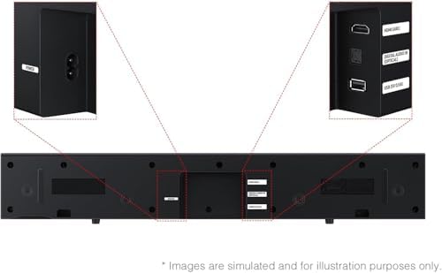 Samsung HW-B400 2.0 Channel Sound bar w/Built-in Woofer, HDMI Arc, One Remote Control, Surround Sound Expansion, W/HDMI Cable Included, 110-240 Volt