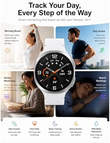 Samsung Galaxy Watch 8 (2025) Buletooth Smartwatch, US Version – Fitness & Sleep Tracking, Energy Score, Heart Rate Monitor, Android Compatible (Not for iOS) – with Extra Sport Band (Silver, 44mm)