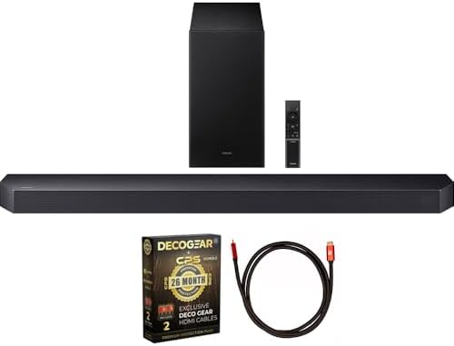 Samsung 3.1.2ch Soundbar and Subwoofer with Dolby Audio (Renewed) Bundle with Deco Gear 6FT HDMI 2.0 Cable and CPS Exclusive 26 Month Protection Pack (BEACH-CPS-26M500ATV)