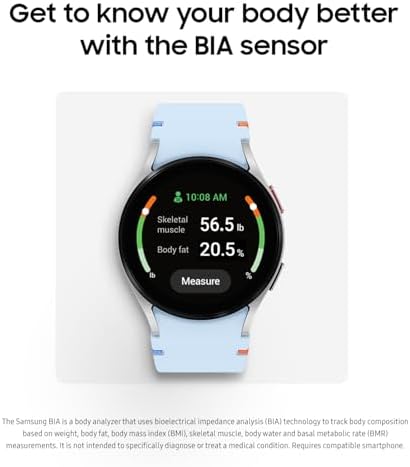Samsung Galaxy Watch FE 40mm LTE AI Smartwatch w/Fitness Tracking, BIA Sensor, Personalized HR Zones, Heart Rate Tracker, Sleep Monitor, 2024, Silver (US Version) (Renewed)