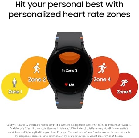 Samsung Galaxy Watch FE 40mm LTE AI Smartwatch w/Fitness Tracking, BIA Sensor, Personalized HR Zones, Heart Rate Tracker, Sleep Monitor, 2024, Silver (US Version) (Renewed)
