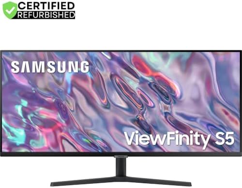 Samsung (Refurbished LS34C502GANXZA 34 inch ViewFinity S50GC Series 1440p HDR Ultrawide Monitor Bundle with 2 YR CPS Enhanced Protection Pack (Renewed)