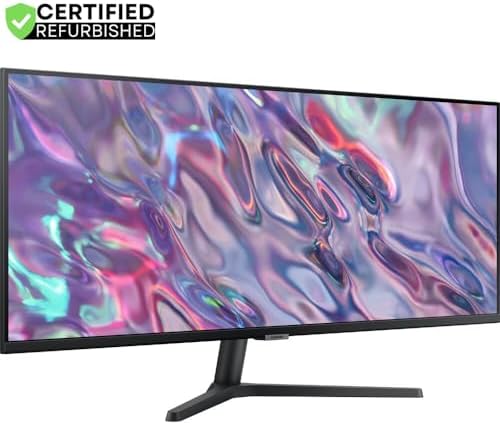 Samsung (Refurbished LS34C502GANXZA 34 inch ViewFinity S50GC Series 1440p HDR Ultrawide Monitor Bundle with 2 YR CPS Enhanced Protection Pack (Renewed)