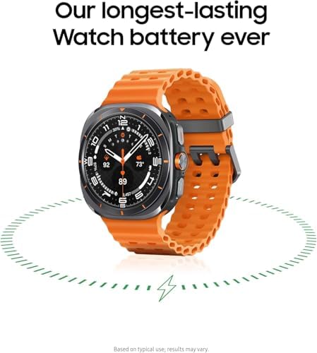 Samsung Galaxy Watch Ultra 47mm GPS + Cellular AI Smartwatch w/Energy Score, Wellness Tips, Heart Rate Tracking, Sleep Monitor, Fitness Tracker, GPS, 2024,Titanium (Renewed) (Gray)