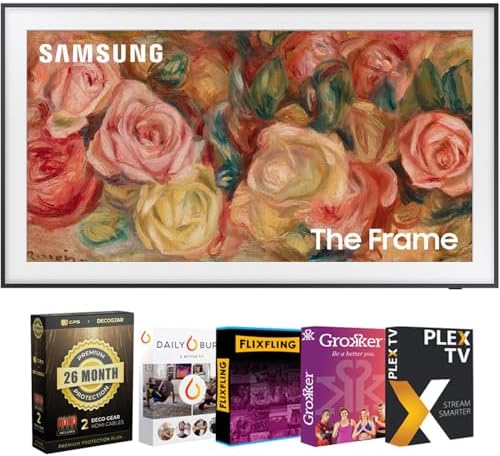 Samsung QN50LS03DA 50 inch The Frame QLED 4K Smart TV (2024) + Deco Gear 4K HDMI 2.0 Cable w/Pure Copper Conductors x2 + Premiere Movie Streaming & CPS Exclusive 26 Month Protection (BEACH-CPS-261500)