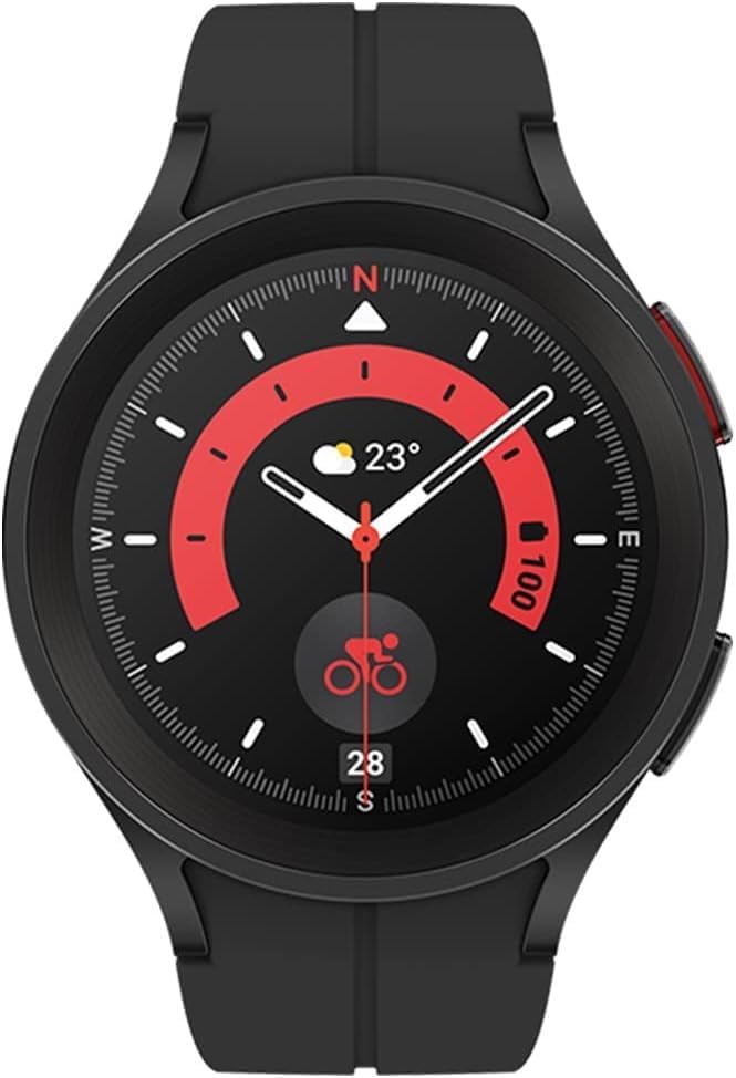 Samsung Galaxy Watch 5 Pro (45mm,WiFi + 4G LTE) 1.4'' Super AMOLED Smartwatch GPS Bluetooth with Sleep Coaching,Bioactive Sensor,Water Resistant R925U,Black Titanium (Renewed)