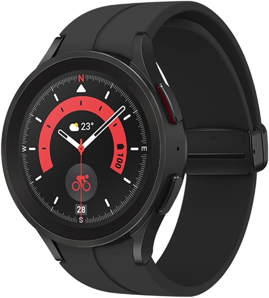 Samsung Galaxy Watch 5 Pro (45mm,WiFi + 4G LTE) 1.4'' Super AMOLED Smartwatch GPS Bluetooth with Sleep Coaching,Bioactive Sensor,Water Resistant R925U,Black Titanium (Renewed)