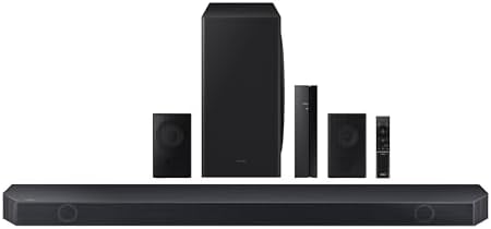 Samsung HW-Q910D 9.1.2 ch Soundbar w/Dolby Audio, Surround Sound Expansion, Adaptive Sound, Wireless Subwoofer, 2024 | X, Wireless Sub Plus Rear Speakers, Q-Symphony, Spacefit Sound Pro, HDMI Earc, Airplay 2