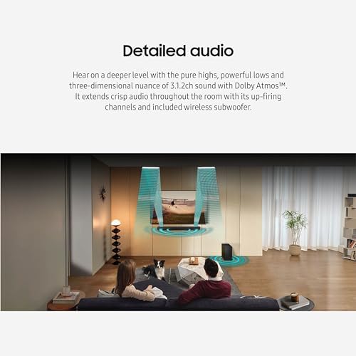 Samsung QS730D 3.1.2ch Soundbar w/Wireless Dolby Atmos Audio, Q-Symphony, SpaceFit Sound Pro, Adaptive Sound, Game Mode Pro, 8” Subwoofer Included, HW-QS730D/ZA