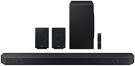 Samsung HW-Q990C 11.1.4ch Soundbar w/Wireless Dolby Audio, Rear Speakers Included w/Q-Symphony, SpaceFit Sound Pro, Adaptive Sound, Game Mode Pro, Airplay 2, AVA, Alexa Built-in | True 11.1.4ch Dolby Atmos and Dts:x, Wireless Sub Plus Rear Speakers, Q-Sym
