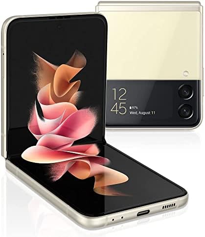 Samsung Galaxy Z Flip 3 5G, US Version, 128GB, Cream - Unlocked (Renewed)