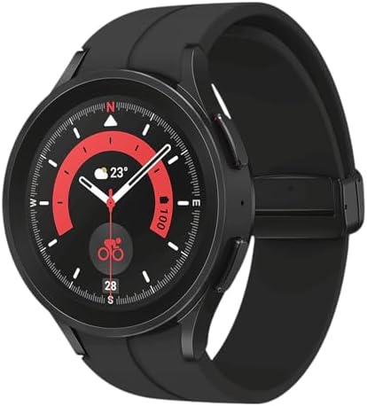 Samsung Galaxy Watch 5 Pro 45mm Bluetooth Smartwatch, Body, Health, Fitness, Sleep, Heart Rate Tracker, Improved Battery, Sapphire Crystal Glass, GPS Route Tracking, Titanium Frame, US Version, Black