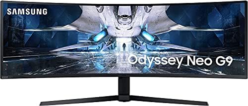 SAMSUNG 49" Odyssey Neo G9 Series G95NA 4K UHD Curved Gaming Monitor, 240Hz, 1ms, Mini LED Display, G-Sync and FreeSync Premium Pro, LS49AG952NNXZA, White & Black