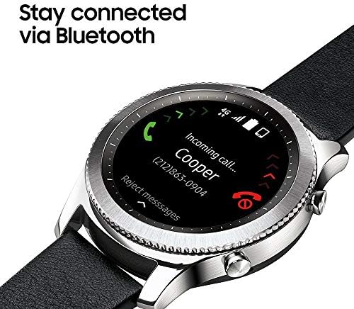 Samsung Gear S3 Classic Smartwatch 4GB SM-R770 with Leather Band (Silver) Tizen OS - International Version with No Warranty (Renewed)