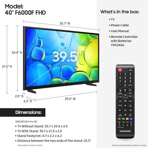 Samsung 32-Inch Smart LED TV Bundle – Full HD 1080p, HDR, Bluetooth, w/ 12 Month CPS Protection, AUX HDMI Cable, and Screen Cleaning.